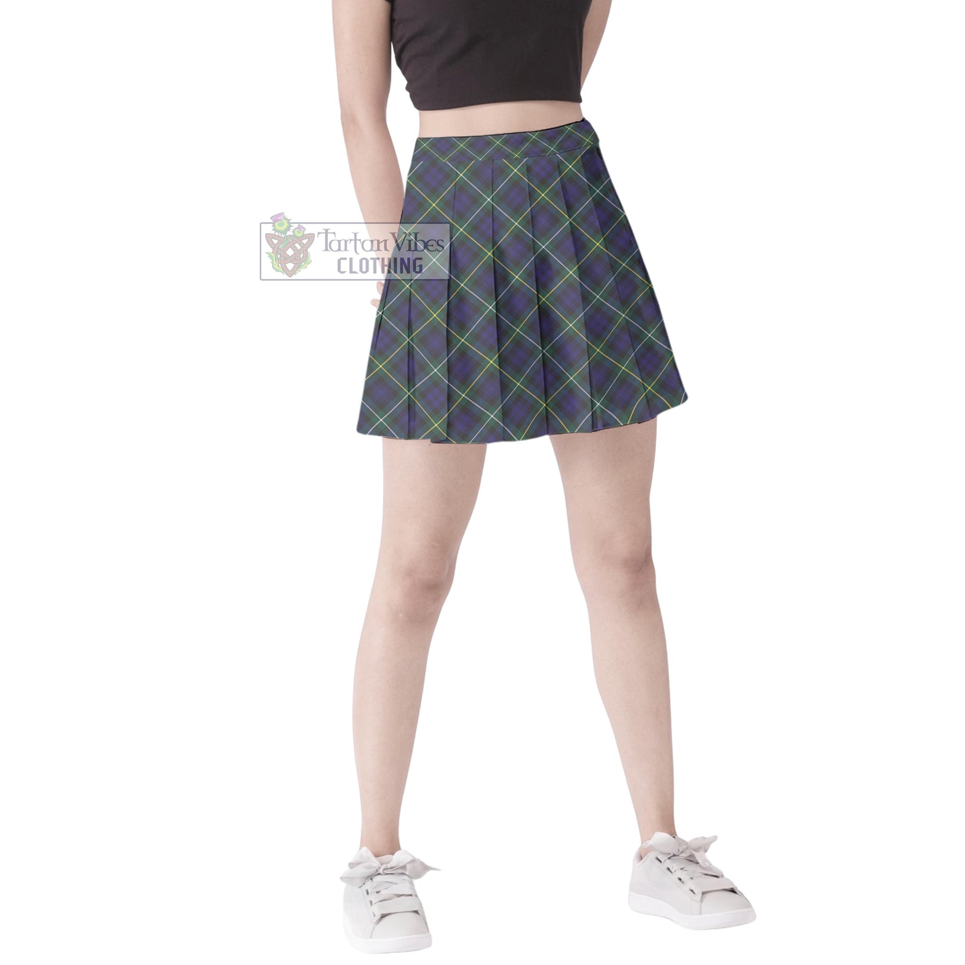 Tartan Vibes Clothing Campbell Argyll Modern Tartan Women's Plated Mini Skirt