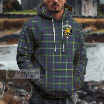 Campbell Argyll Modern Tartan Cotton Hoodie with Family Crest