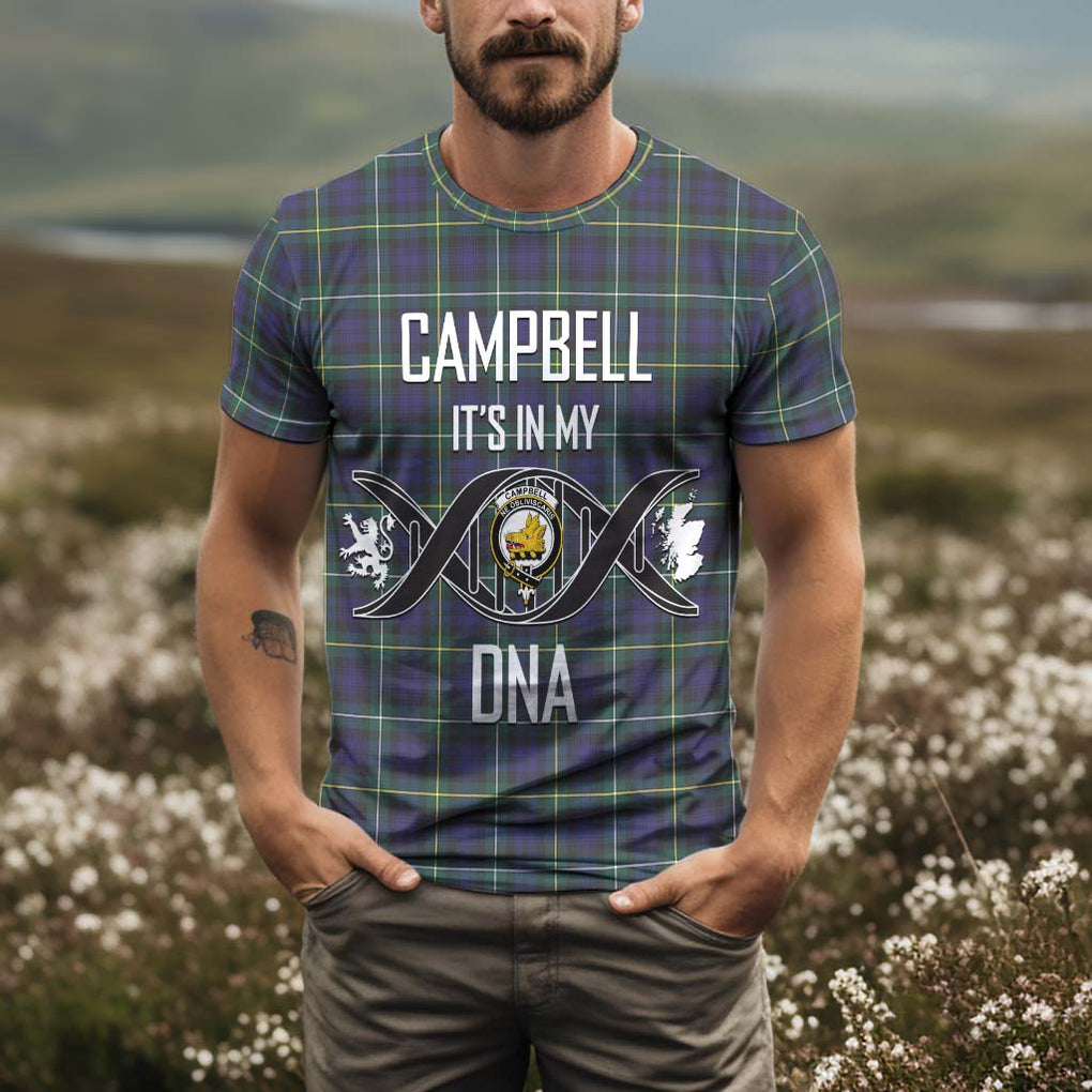 Campbell Argyll Modern Tartan T-Shirt with Family Crest DNA In Me Style Kid's Shirt - Tartan Vibes Clothing