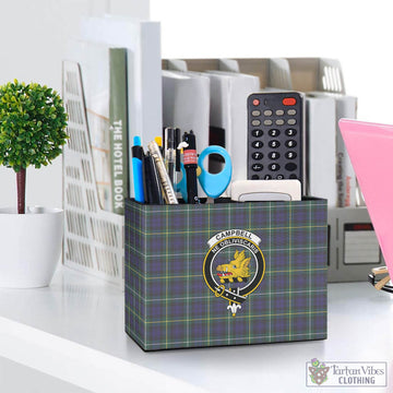 Campbell Argyll Modern Tartan Pen Holder with Family Crest