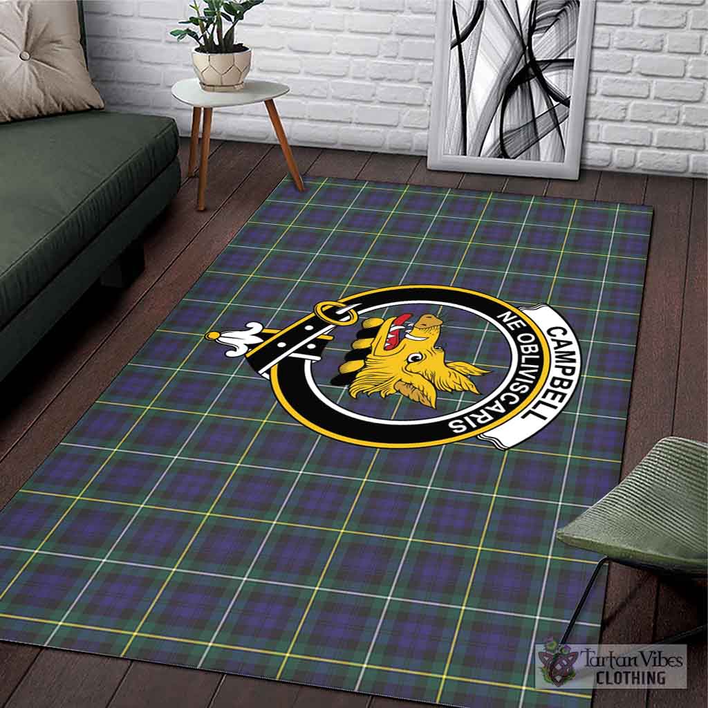 Tartan Vibes Clothing Campbell Argyll Modern Tartan Area Rug with Family Crest