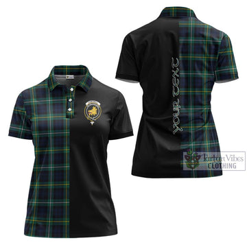 Campbell Argyll Modern #2 Tartan Women's Polo Shirt with Family Crest and Half Of Me Style