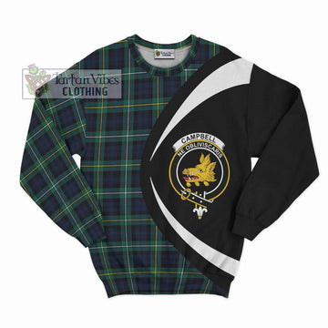 Campbell Argyll Modern #2 Tartan Sweatshirt with Family Crest Circle Style