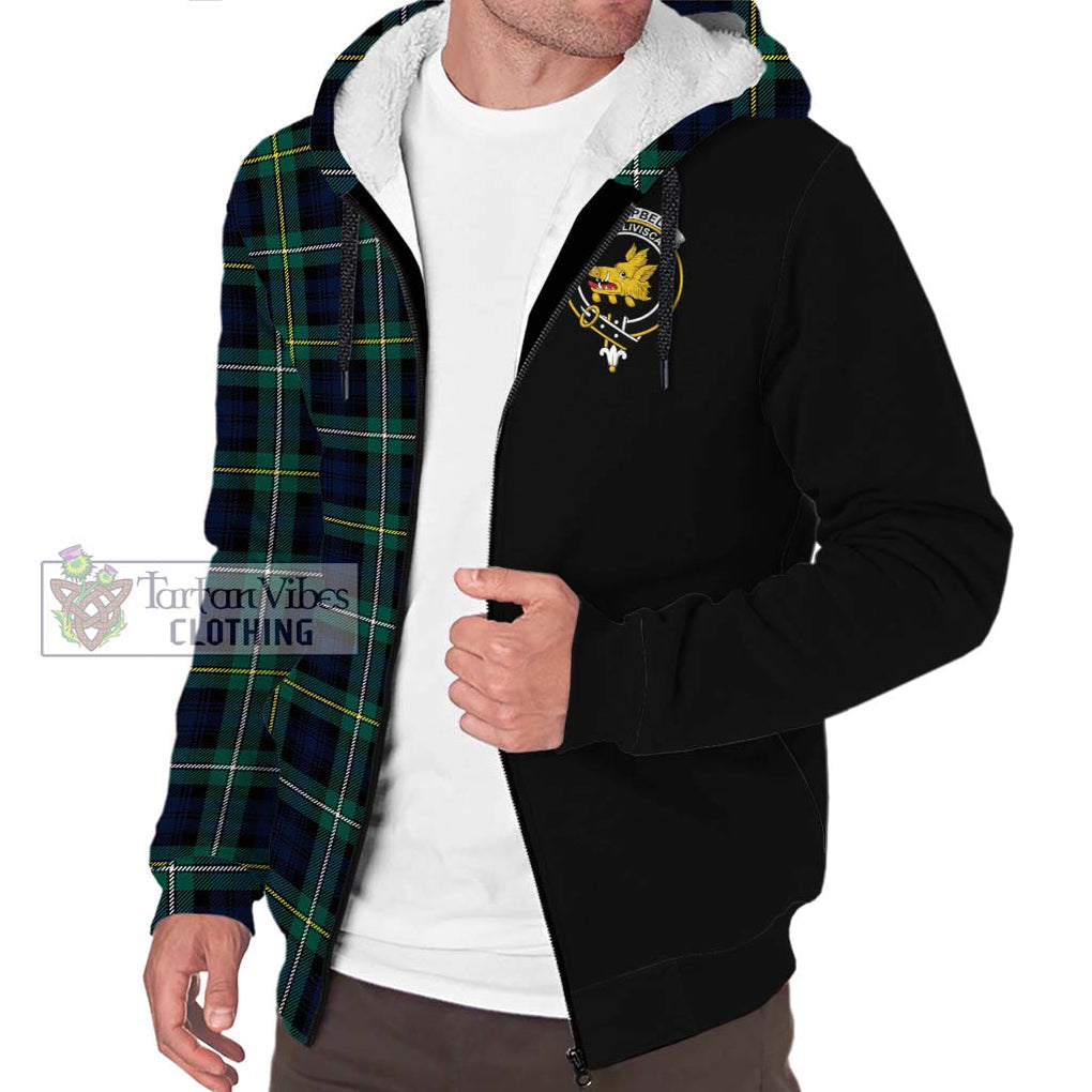 Tartan Vibes Clothing Campbell Argyll Modern #2 Tartan Sherpa Hoodie with Family Crest and Half Of Me Style