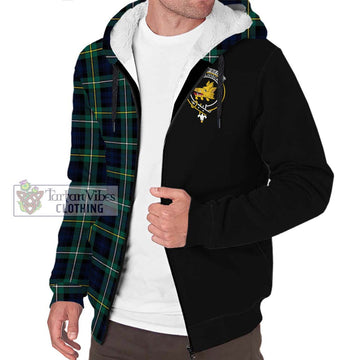 Campbell Argyll Modern #2 Tartan Sherpa Hoodie with Family Crest and Half Of Me Style