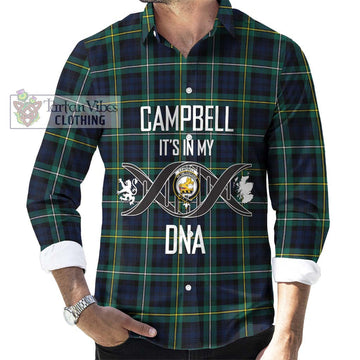 Campbell Argyll Modern #2 Tartan Long Sleeve Button Shirt with Family Crest DNA In Me Style