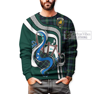 Campbell Argyll Modern #2 Tartan Sweatshirt with Epic Bagpipe Style