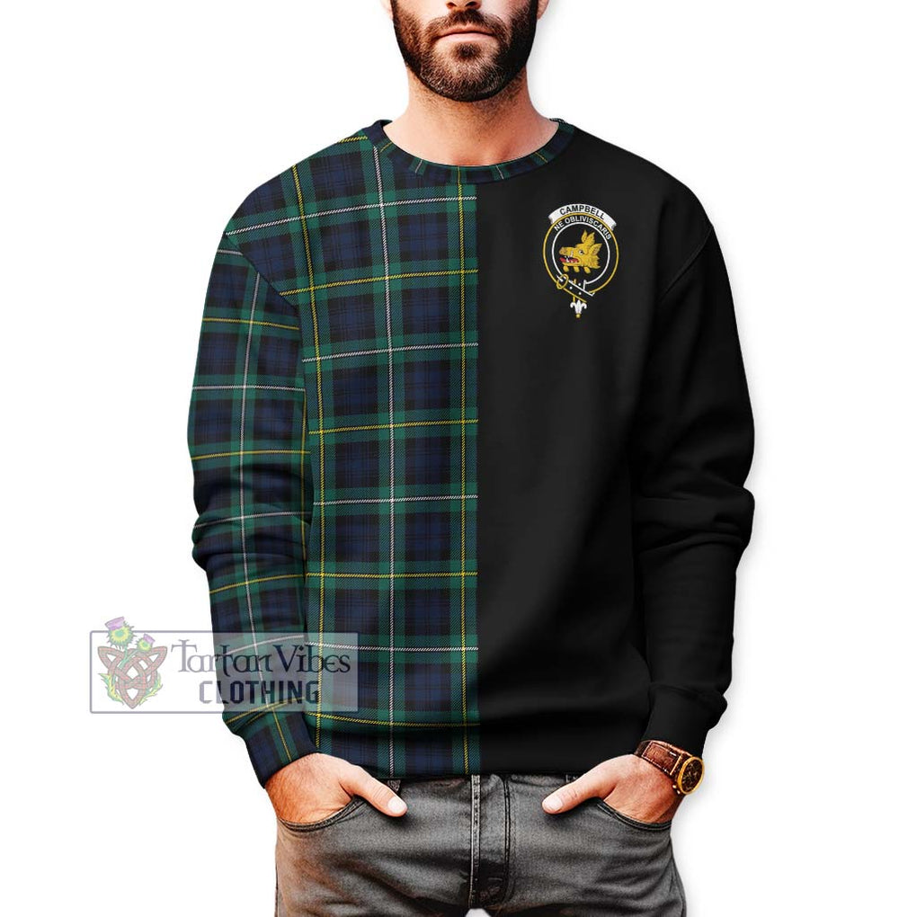 Tartan Vibes Clothing Campbell Argyll Modern #2 Tartan Sweatshirt with Family Crest and Half Of Me Style