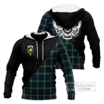 Campbell Argyll Modern #2 Tartan Knitted Hoodie with Family Crest and Military Logo Style