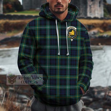 Campbell Argyll Modern #2 Tartan Cotton Hoodie with Family Crest