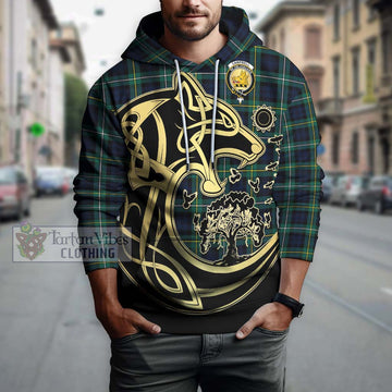 Campbell Argyll Modern #2 Tartan Hoodie with Family Crest Celtic Wolf Style