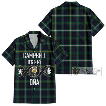 Campbell Argyll Modern #2 Tartan Short Sleeve Button Shirt with Family Crest DNA In Me Style