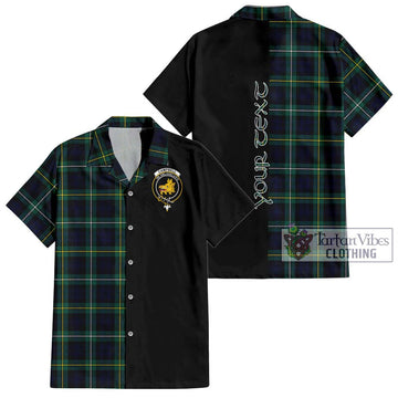 Campbell Argyll Modern #2 Tartan Short Sleeve Button Shirt with Family Crest and Half Of Me Style