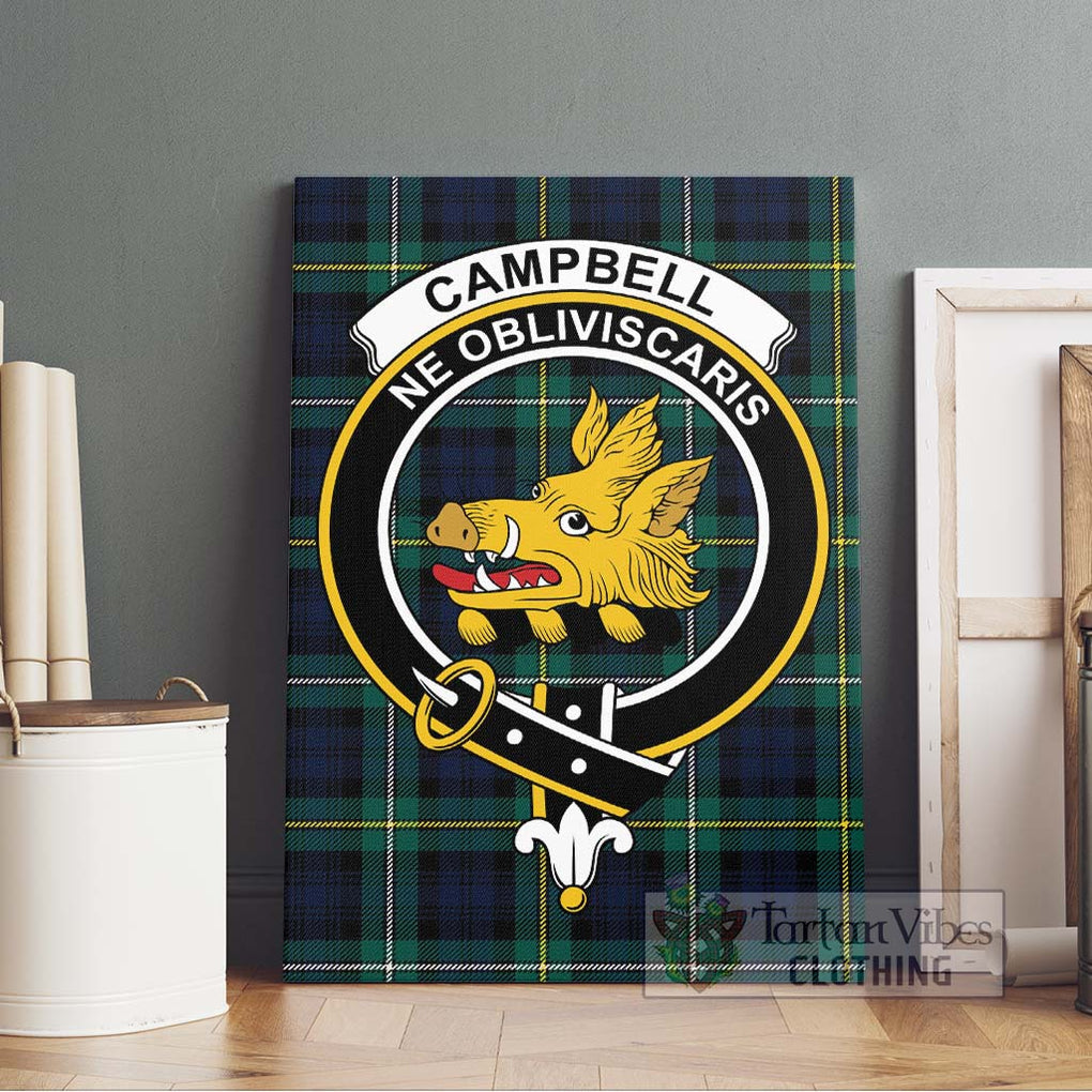 Tartan Vibes Clothing Campbell Argyll Modern #2 Tartan Canvas Print Wall Art with Family Crest