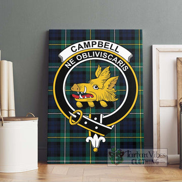 Campbell Argyll Modern #2 Tartan Canvas Print Wall Art with Family Crest