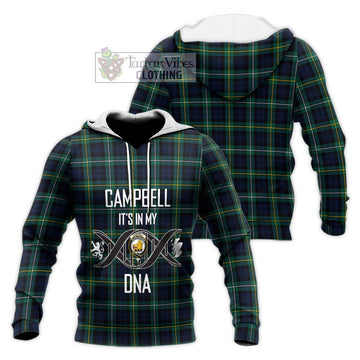 Campbell Argyll Modern #2 Tartan Knitted Hoodie with Family Crest DNA In Me Style