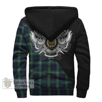 Campbell Argyll Modern #2 Tartan Sherpa Hoodie with Family Crest and Military Logo Style