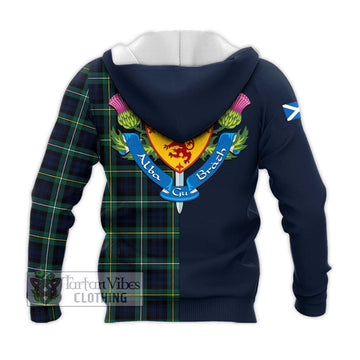 Campbell Argyll Modern #2 Tartan Knitted Hoodie Alba with Scottish Lion Royal Arm Half Style