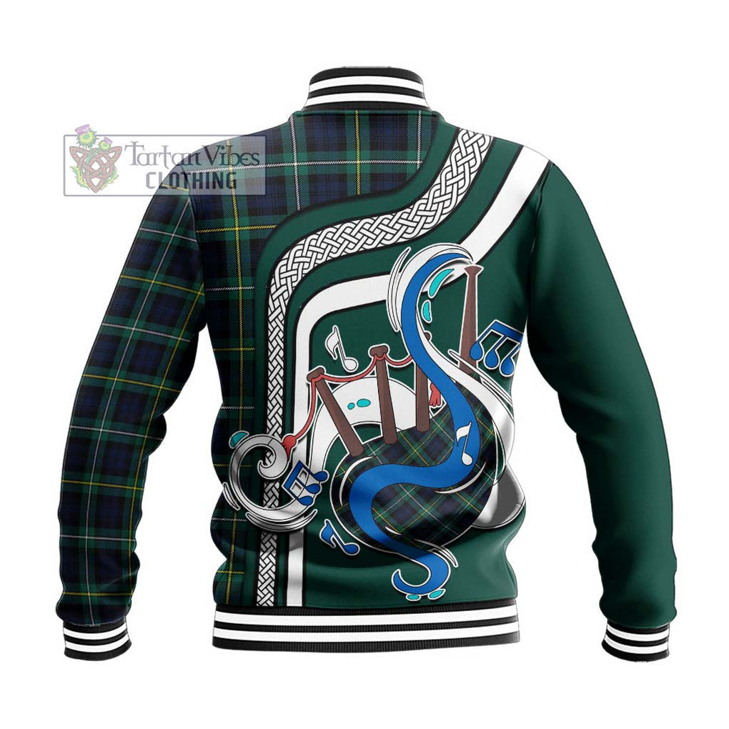 Tartan Vibes Clothing Campbell Argyll Modern #2 Tartan Baseball Jacket with Epic Bagpipe Style