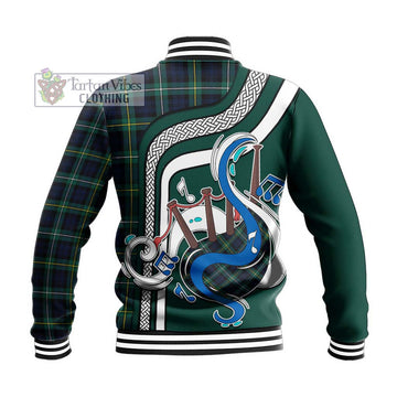 Campbell Argyll Modern #2 Tartan Baseball Jacket with Epic Bagpipe Style