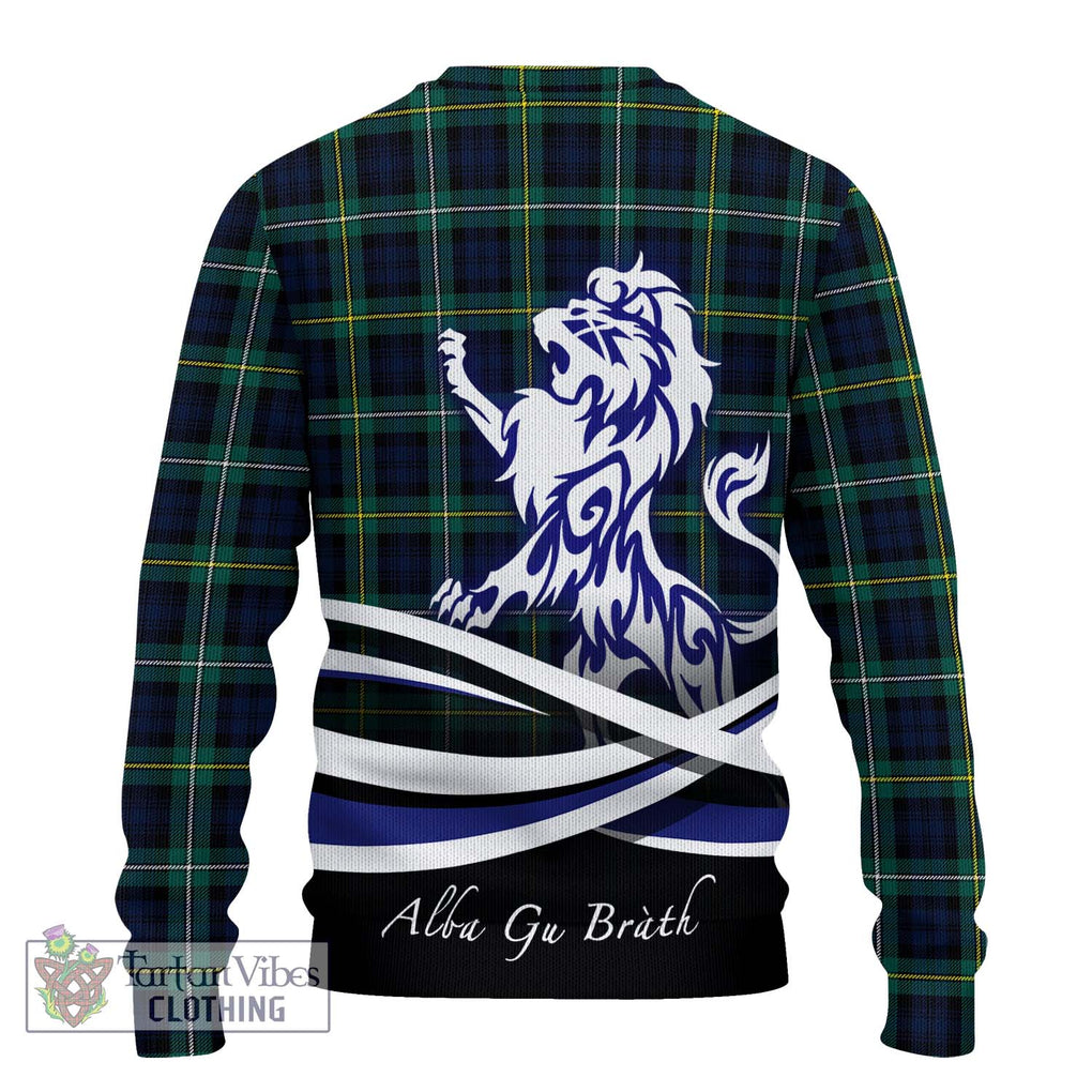 Tartan Vibes Clothing Campbell Argyll Modern #2 Tartan Knitted Sweater with Alba Gu Brath Regal Lion Emblem