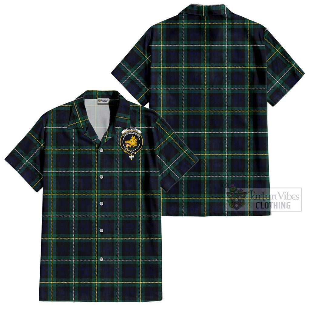 Tartan Vibes Clothing Campbell Argyll Modern #2 Tartan Cotton Hawaiian Shirt with Family Crest