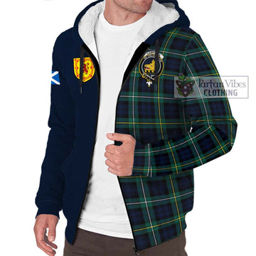 Campbell Argyll Modern #2 Tartan Sherpa Hoodie Alba with Scottish Lion Royal Arm Half Style