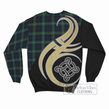 Campbell Argyll Modern #2 Tartan Sweatshirt with Family Crest and Celtic Symbol Style