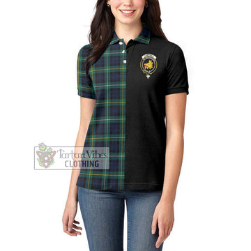 Campbell Argyll Modern #2 Tartan Women's Polo Shirt with Family Crest and Half Of Me Style