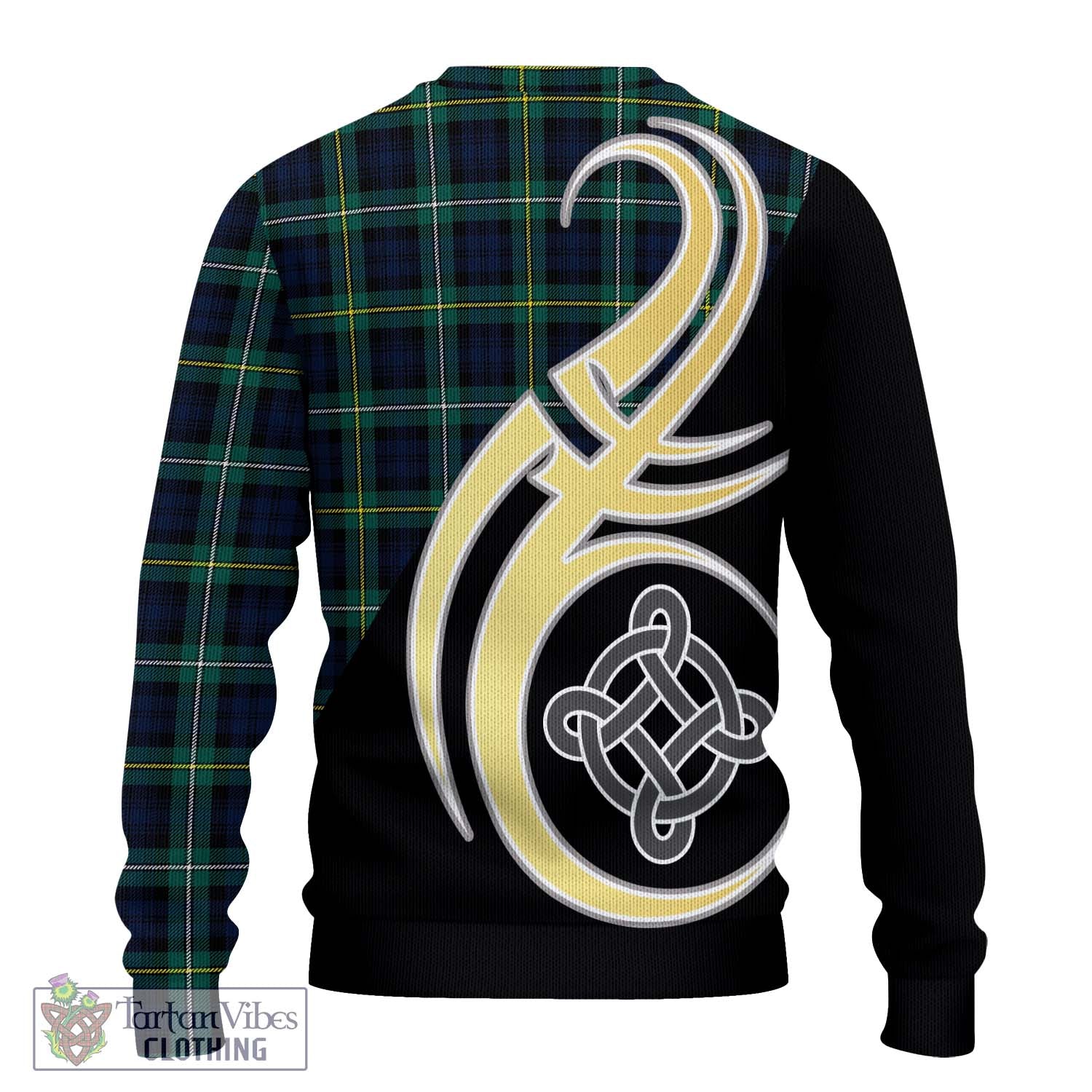 Tartan Vibes Clothing Campbell Argyll Modern #2 Tartan Knitted Sweater with Family Crest and Celtic Symbol Style