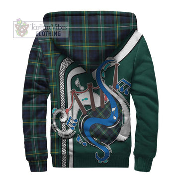 Campbell Argyll Modern #2 Tartan Sherpa Hoodie with Epic Bagpipe Style