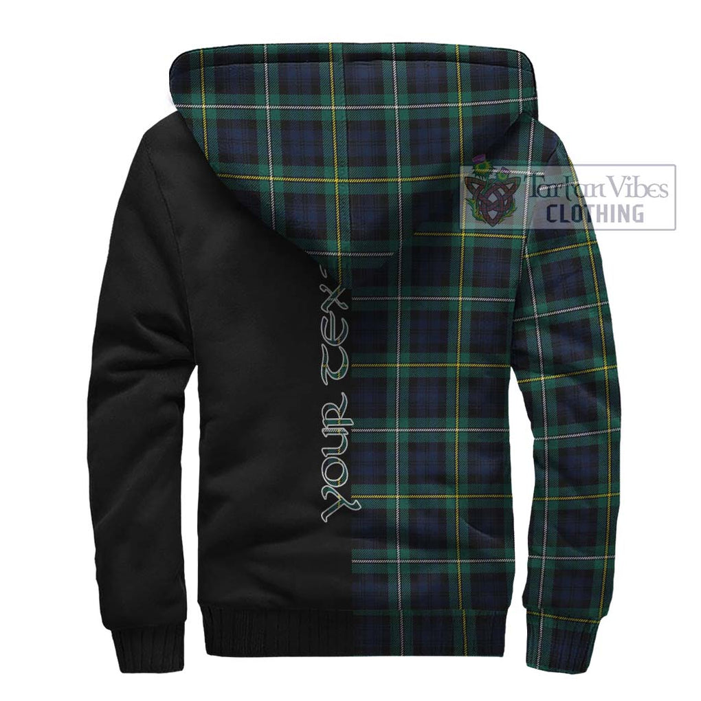 Tartan Vibes Clothing Campbell Argyll Modern #2 Tartan Sherpa Hoodie with Family Crest and Half Of Me Style