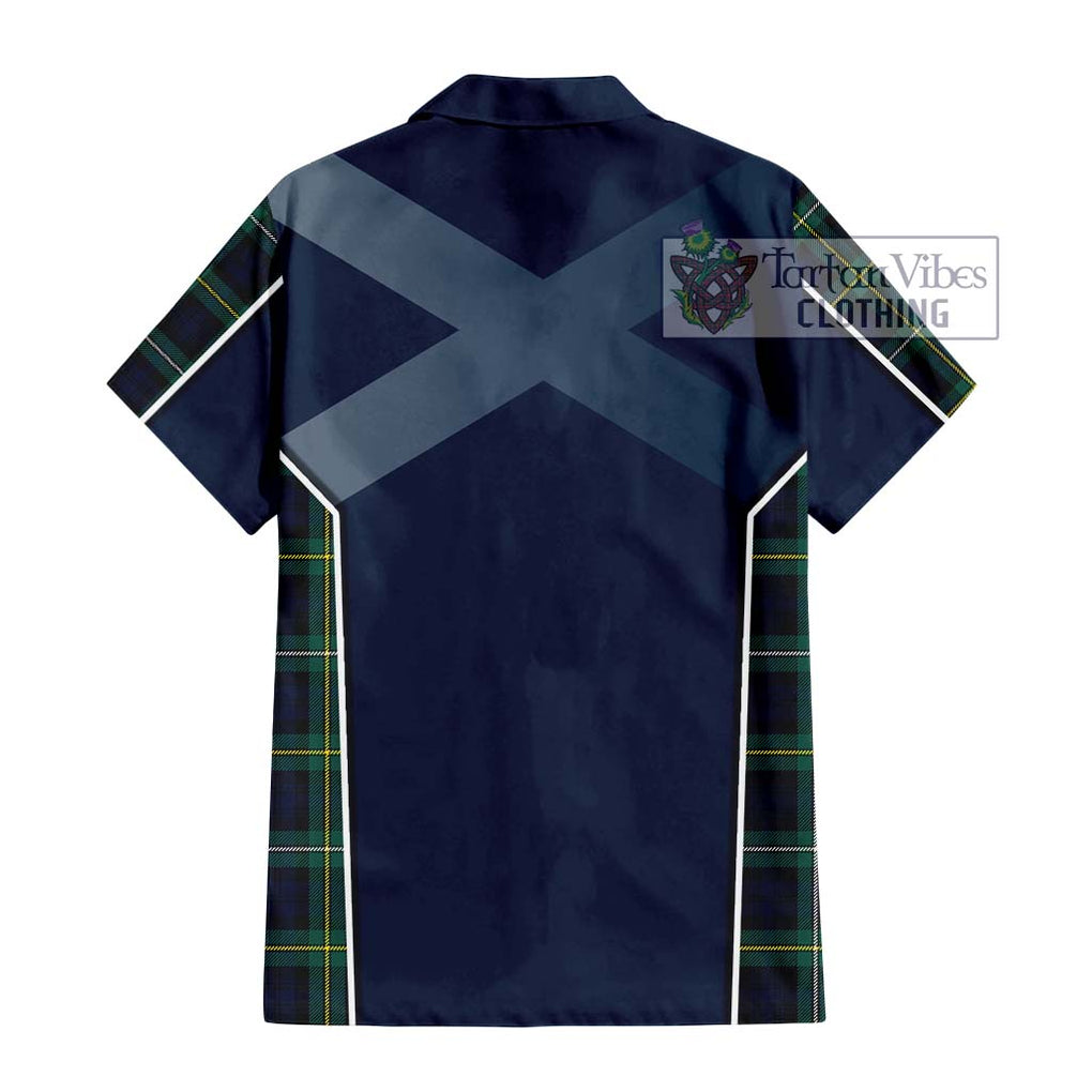 Tartan Vibes Clothing Campbell Argyll Modern #2 Tartan Short Sleeve Button Shirt with Family Crest and Lion Rampant Vibes Sport Style