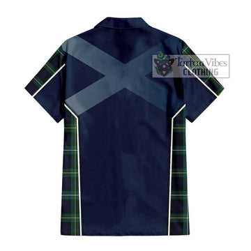 Campbell Argyll Modern #2 Tartan Short Sleeve Button Shirt with Family Crest and Lion Rampant Vibes Sport Style