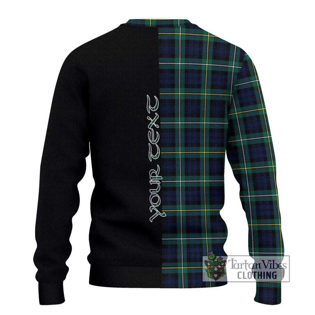 Tartan Vibes Clothing Campbell Argyll Modern #2 Tartan Knitted Sweater with Family Crest and Half Of Me Style