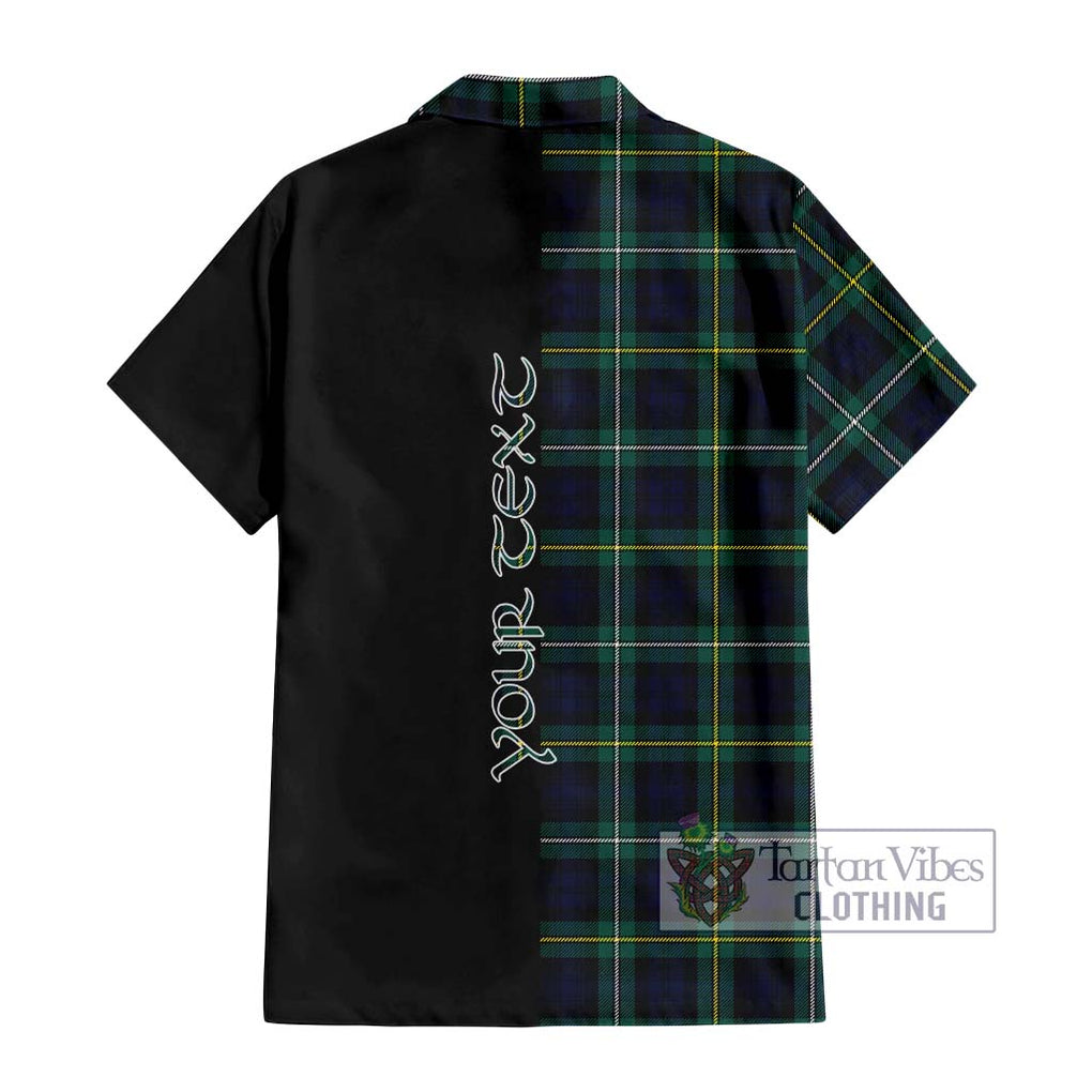 Tartan Vibes Clothing Campbell Argyll Modern #2 Tartan Short Sleeve Button Shirt with Family Crest and Half Of Me Style