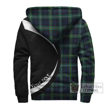 Campbell Argyll Modern #2 Tartan Sherpa Hoodie with Family Crest Circle Style