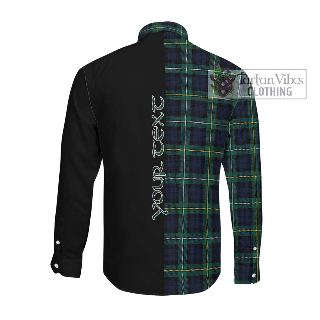 Tartan Vibes Clothing Campbell Argyll Modern #2 Tartan Long Sleeve Button Shirt with Family Crest and Half Of Me Style