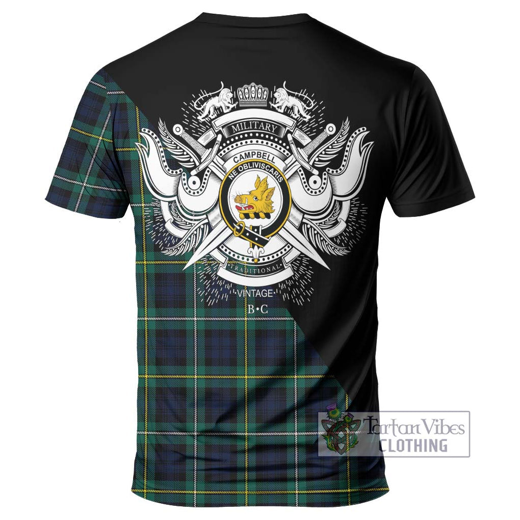 Tartan Vibes Clothing Campbell Argyll Modern #2 Tartan T-Shirt with Family Crest and Military Logo Style