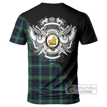 Campbell Argyll Modern #2 Tartan T-Shirt with Family Crest and Military Logo Style