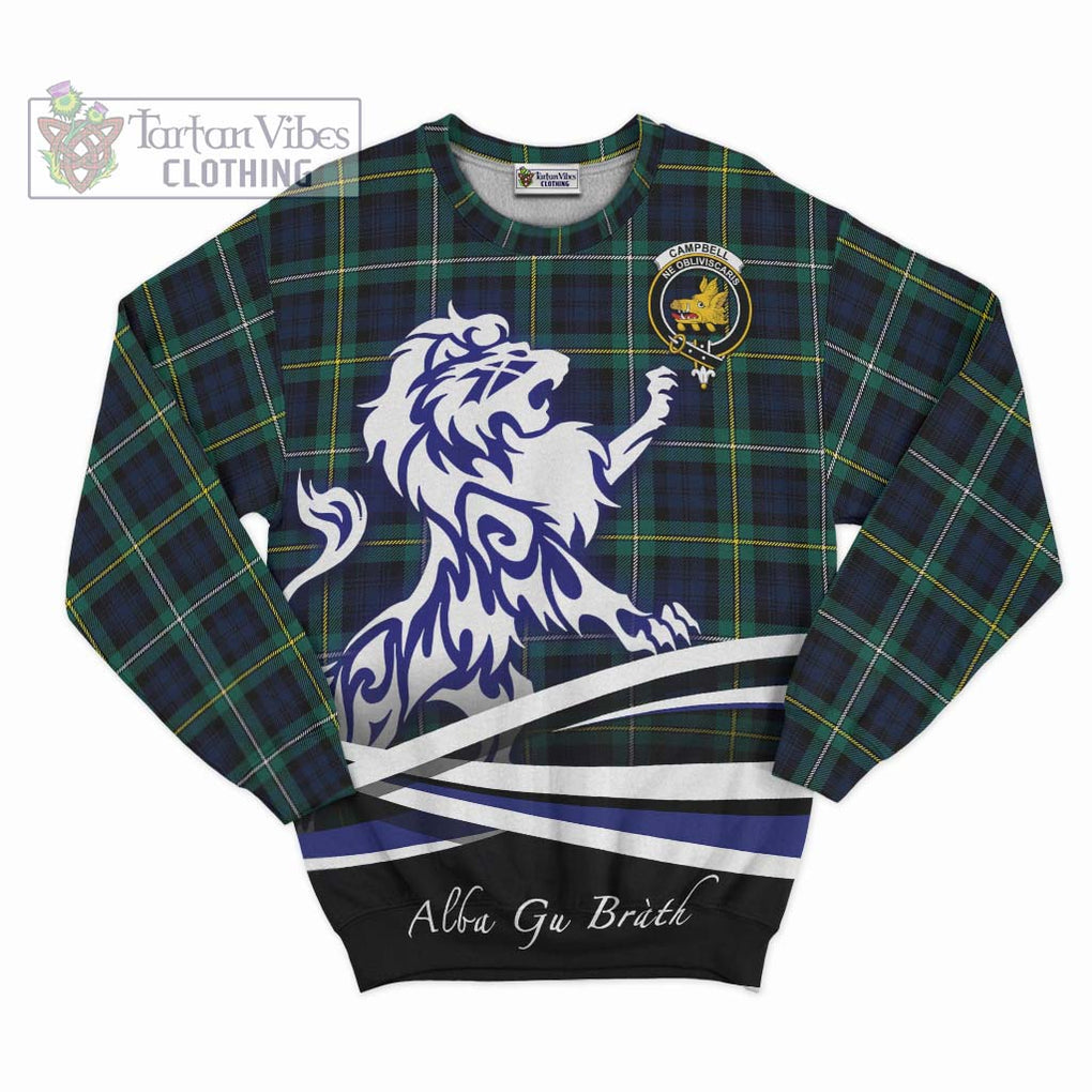 Tartan Vibes Clothing Campbell Argyll Modern #2 Tartan Sweatshirt with Alba Gu Brath Regal Lion Emblem