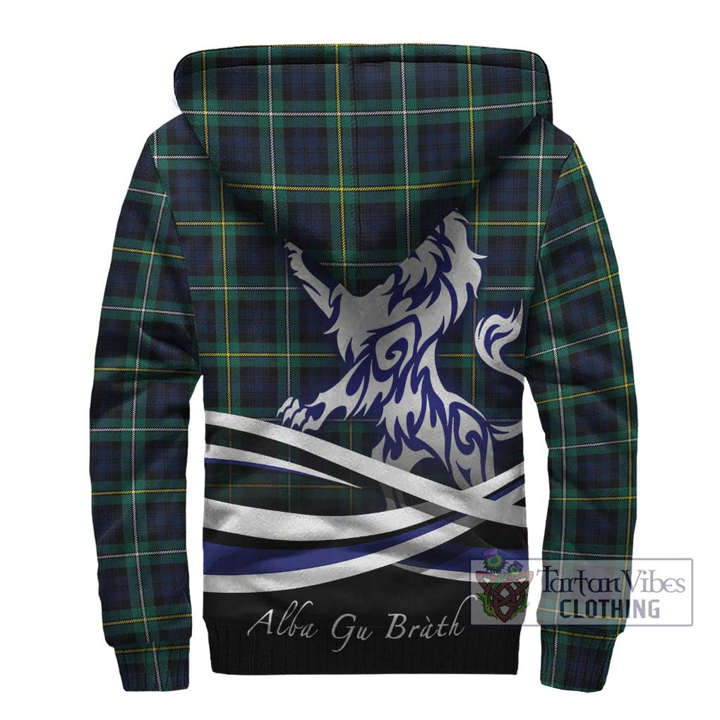 Tartan Vibes Clothing Campbell Argyll Modern #2 Tartan Sherpa Hoodie with Alba Gu Brath Regal Lion Emblem