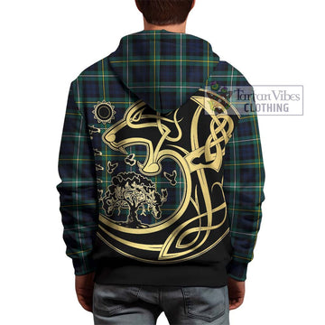 Campbell Argyll Modern #2 Tartan Hoodie with Family Crest Celtic Wolf Style