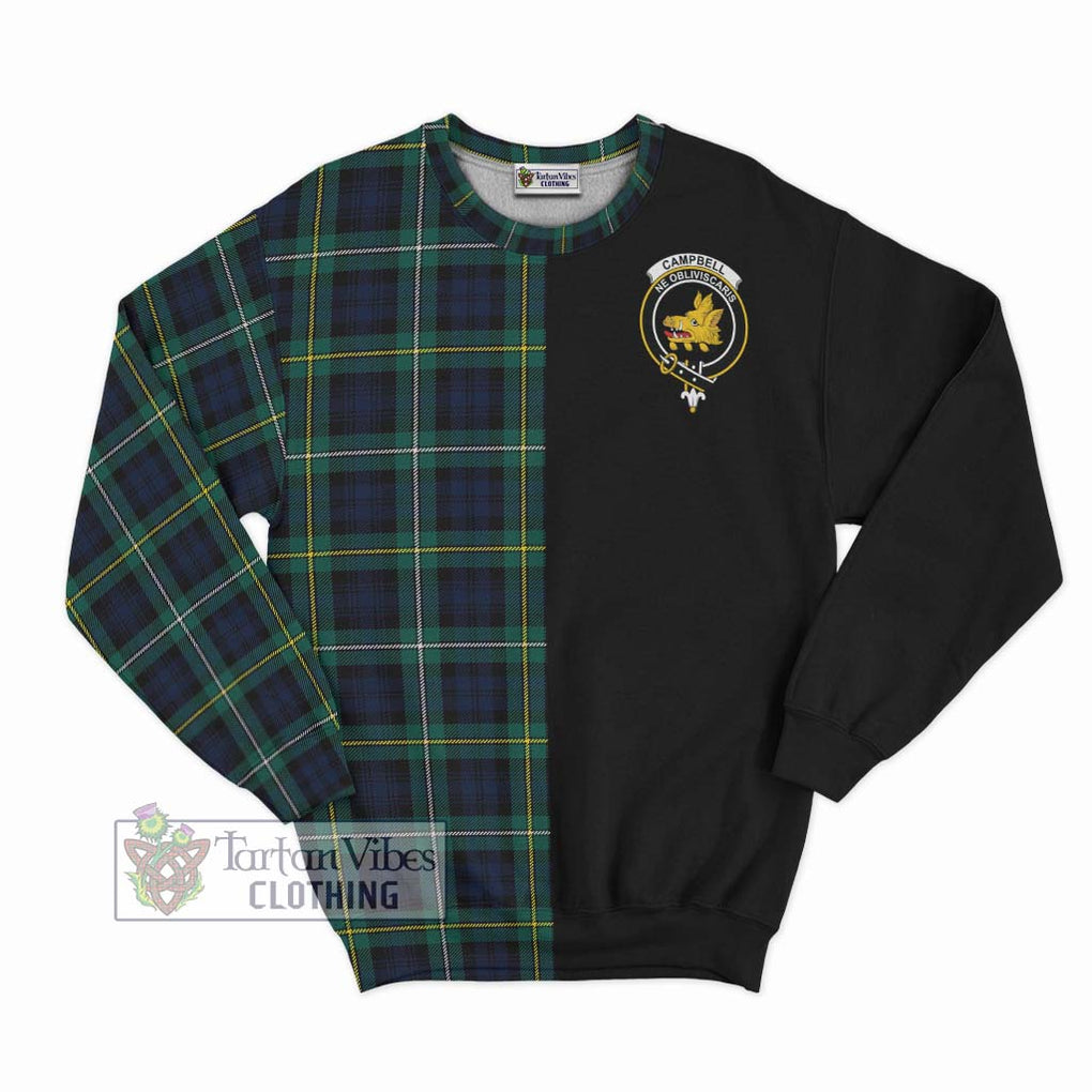 Tartan Vibes Clothing Campbell Argyll Modern #2 Tartan Sweatshirt with Family Crest and Half Of Me Style