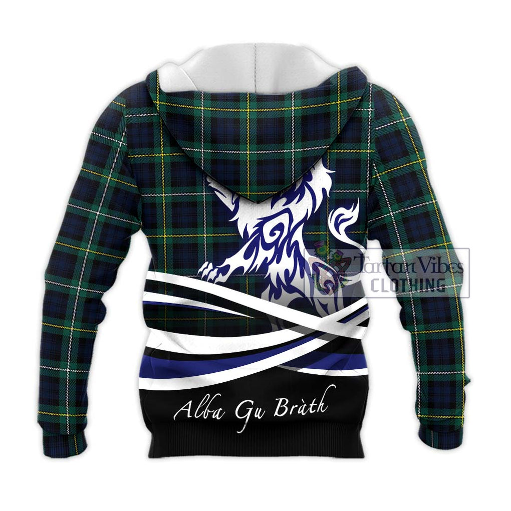 Tartan Vibes Clothing Campbell Argyll Modern #2 Tartan Knitted Hoodie with Alba Gu Brath Regal Lion Emblem