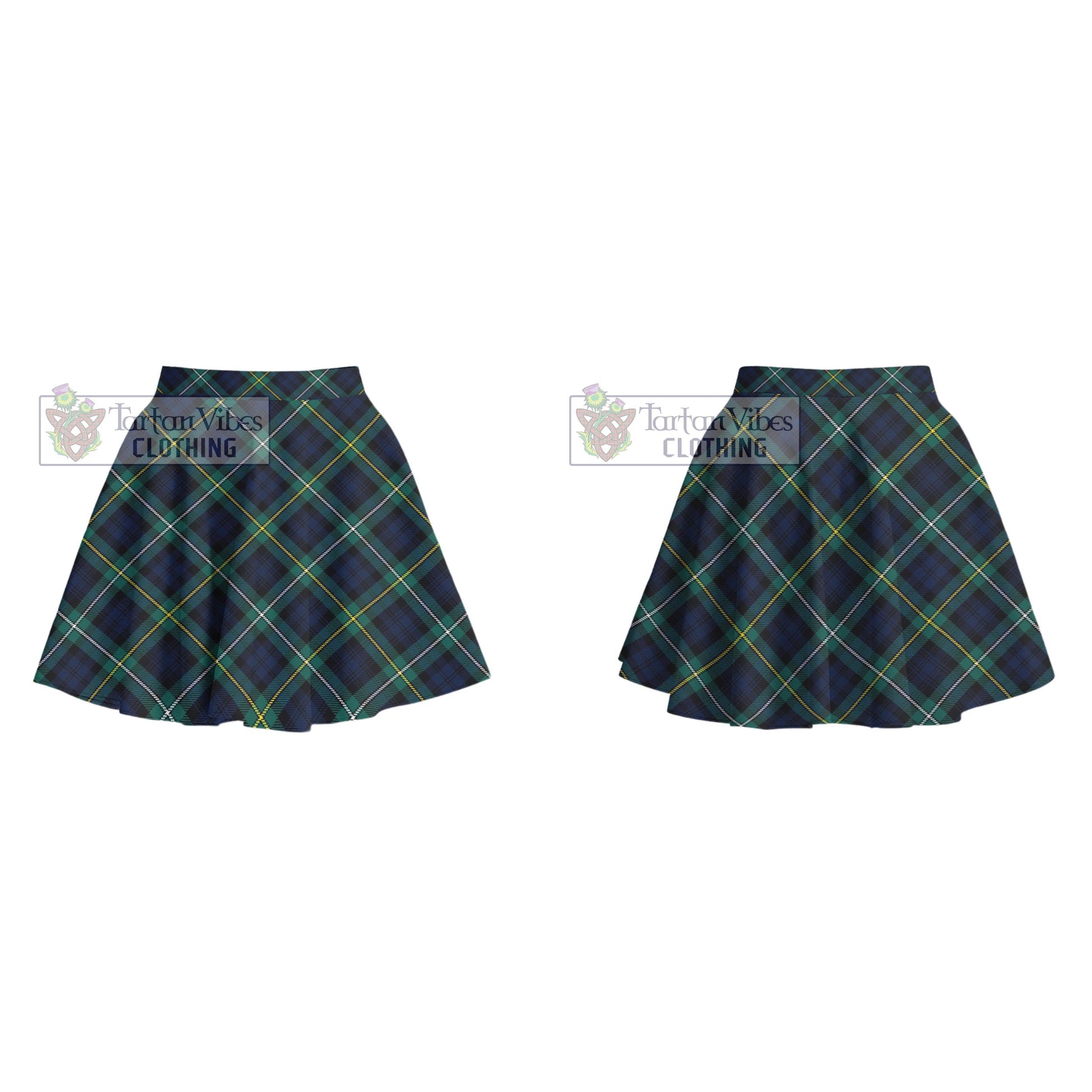 Tartan Vibes Clothing Campbell Argyll Modern #2 Tartan Women's Plated Mini Skirt