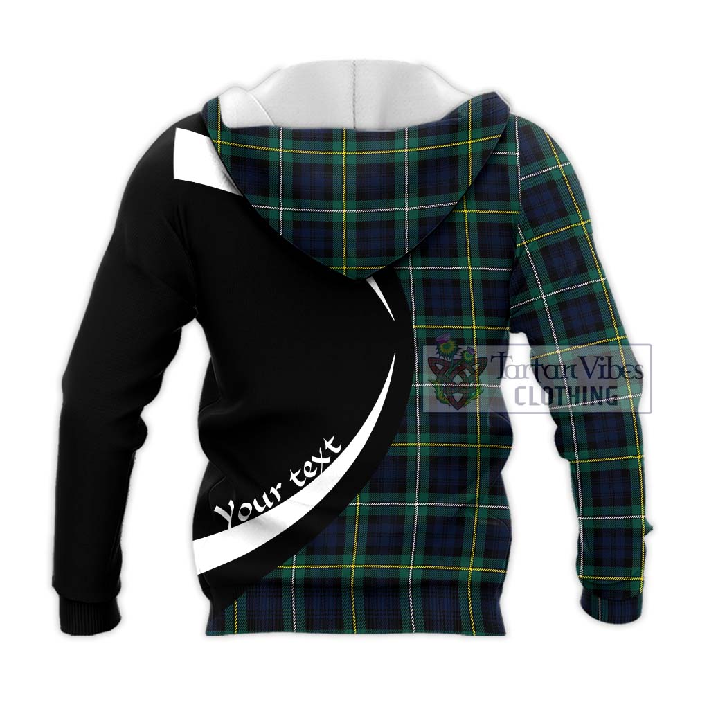 Tartan Vibes Clothing Campbell Argyll Modern #2 Tartan Knitted Hoodie with Family Crest Circle Style