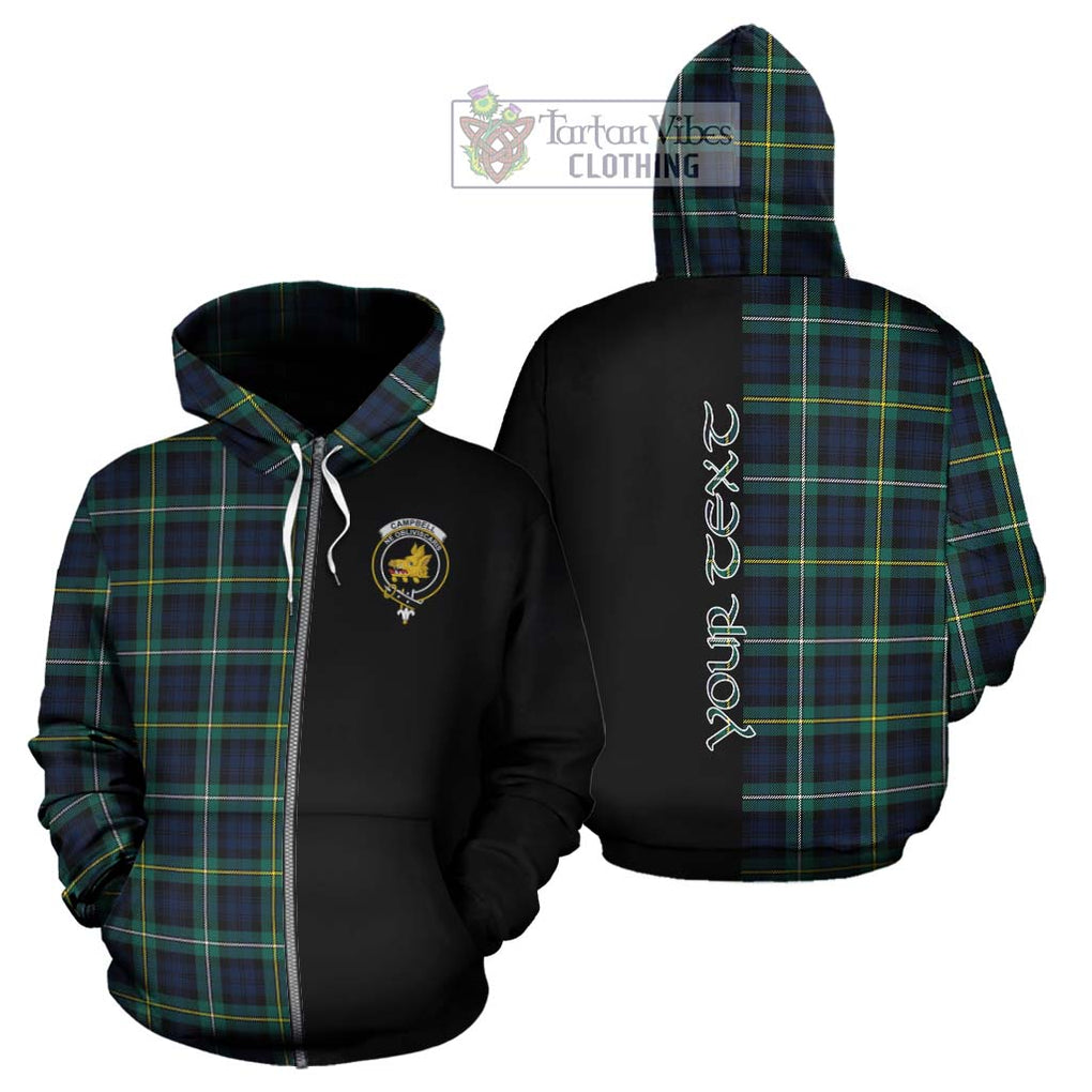 Tartan Vibes Clothing Campbell Argyll Modern #2 Tartan Hoodie with Family Crest and Half Of Me Style