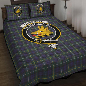 Campbell Argyll Modern Tartan Quilt Bed Set with Family Crest