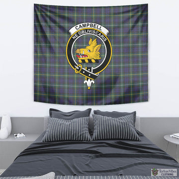 Campbell Argyll Modern Tartan Tapestry Wall Hanging and Home Decor for Room with Family Crest